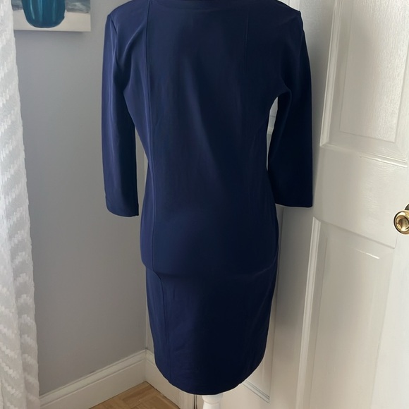 Boston Proper navy square neck ponte dress EUC S - Picture 5 of 9